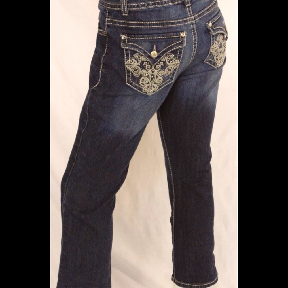 Nine West cropped Jeans rhinestone Pockets